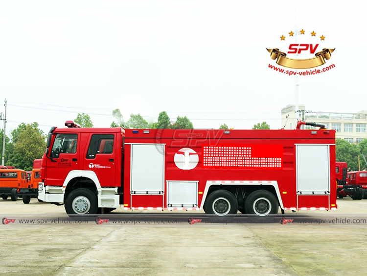 SPV-vehicle - 3 Units of Water Fire Trucks Sinotruk - Left Side View